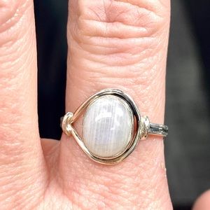 Genuine Rainbow Moonstone Oval 925 Sterling Silver Ring ~ Gemstone Crystal Ring